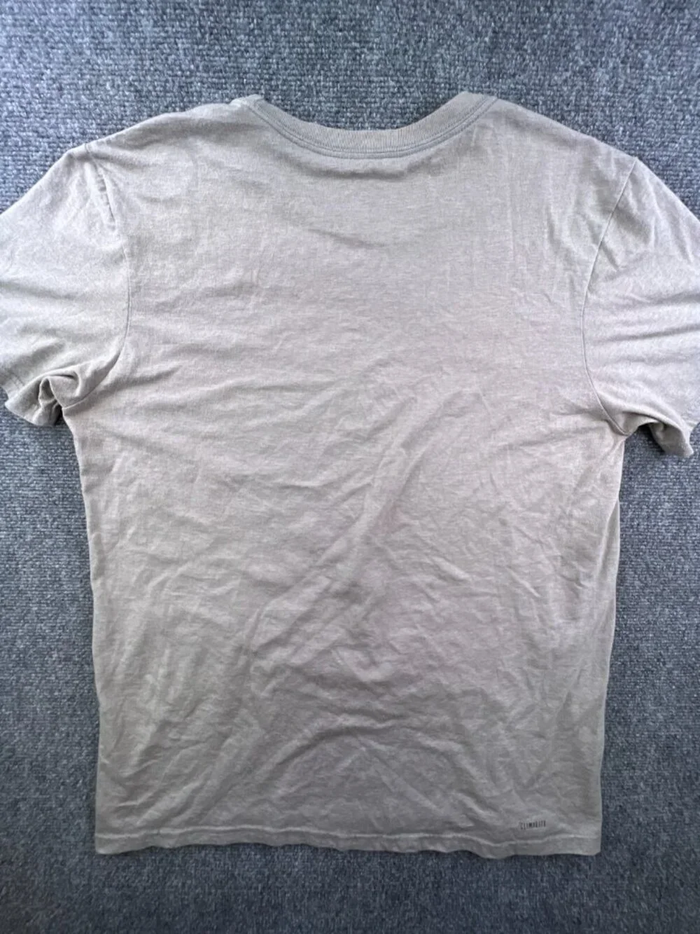 Adidas Shirt Adult Large Beige Logo Crew Neck Short Sleeve Mens Performance Tee